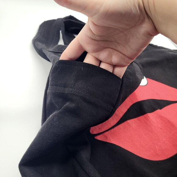 Lauren Moshi Beverly Hills Canvas Tote Bag Lips Eyes Red Black - Picture 8 of 14